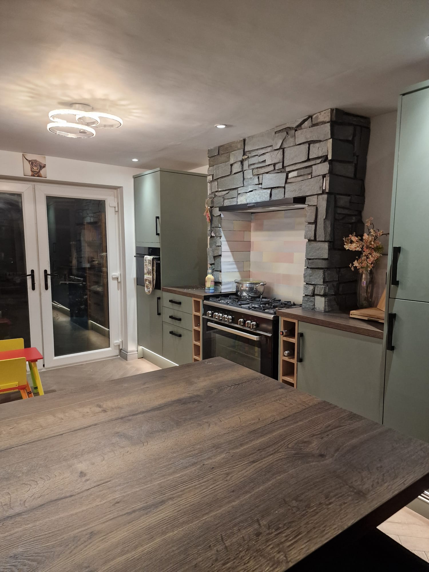 Kitchen and dining area with fitted storage