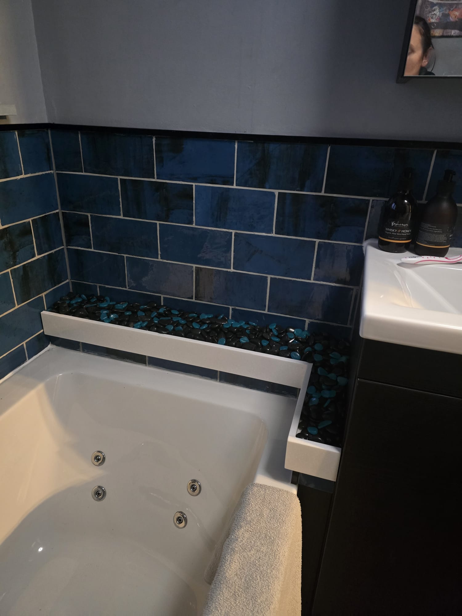 Bathroom tiling and bath feature lighting
